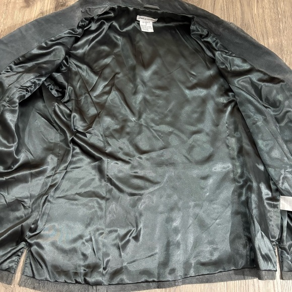 Jessica London 100% Suede Leather 3 Button Lined Blazer Jacket Gray Women’s 14 - Picture 4 of 10